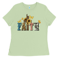 Matcha Faith USA sunflower 4th of july Ladies Tee - HowdyJamesFarm