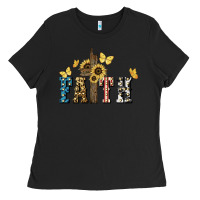 Black Faith USA sunflower 4th of july Ladies Tee - HowdyJamesFarm