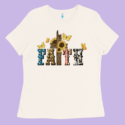 Faith Usa Sunflower 4th Of July Ladies Tee Designed By Howdyjamesfarm