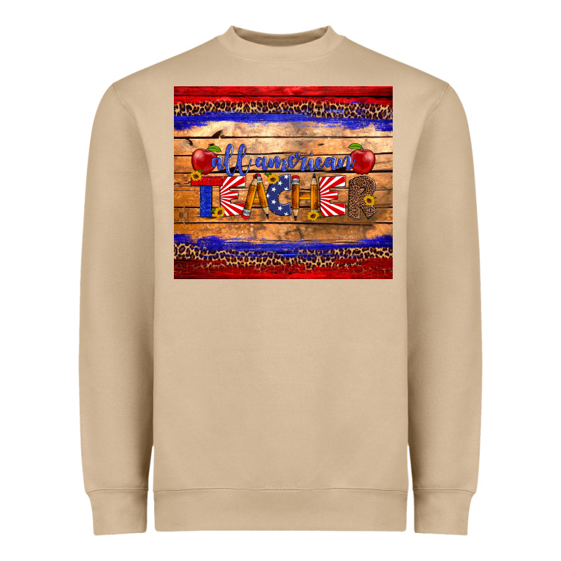 All American Teacher Tumbler Heavyweight Sweatshirt by Artiststas | Teevron