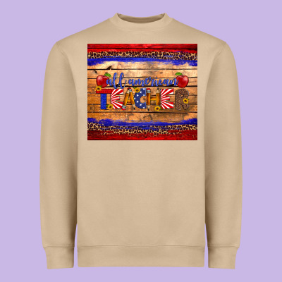 All American Teacher Tumbler Heavyweight Sweatshirt Designed By Artiststas