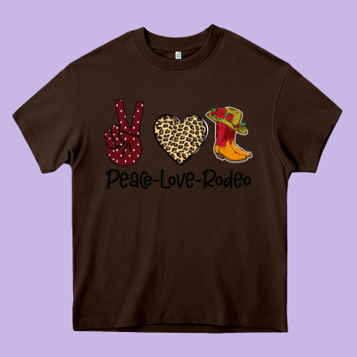 Peace Love Rodeo Heavy Core Tee Designed By Bettercallsaul