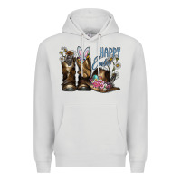 Dove Grey Happy Easter Premium Hoodie - CowhideDigitalArt