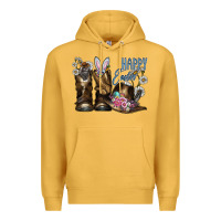 Mustard Happy Easter Premium Hoodie - CowhideDigitalArt