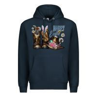 Navy Happy Easter Premium Hoodie - CowhideDigitalArt