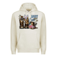 Oatmeal Heather Happy Easter Premium Hoodie - CowhideDigitalArt