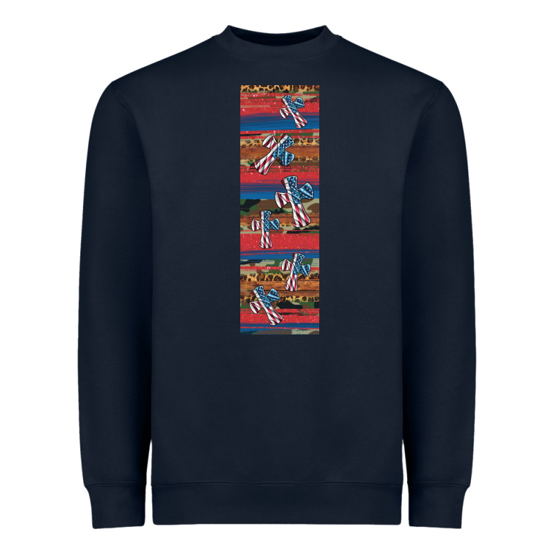 Usa Flag And Cross Penwraps Heavyweight Sweatshirt by Artiststas | Teevron