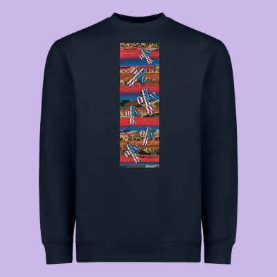 Usa Flag And Cross Penwraps Heavyweight Sweatshirt Designed By Artiststas