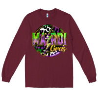 Burgundy mardi gras lightning Long Sleeve Tee - FaDigitalArtStudio