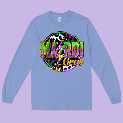 Mardi Gras Lightning Long Sleeve Tee Designed By Fadigitalartstudio