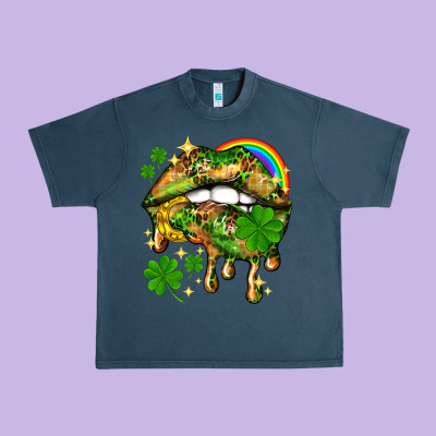 St. Patrick's Day Lips Urban Heavy Tee Designed By Howdyjamesfarm