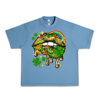 Pebble Blue St. Patrick's Day lips Urban Heavy Tee - HowdyJamesFarm