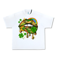 White St. Patrick's Day lips Urban Heavy Tee - HowdyJamesFarm