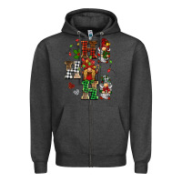 Charcoal Heather christmas ho ho ho gnomes Zipper Hoodie - BarkalooDesign