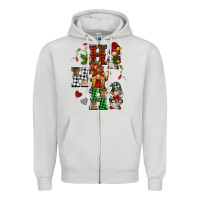 Dove Grey christmas ho ho ho gnomes Zipper Hoodie - BarkalooDesign