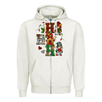 Oatmeal Heather christmas ho ho ho gnomes Zipper Hoodie - BarkalooDesign
