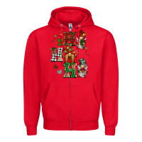 Red christmas ho ho ho gnomes Zipper Hoodie - BarkalooDesign