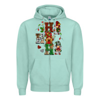 Seafoam christmas ho ho ho gnomes Zipper Hoodie - BarkalooDesign