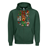 Sports Green christmas ho ho ho gnomes Zipper Hoodie - BarkalooDesign