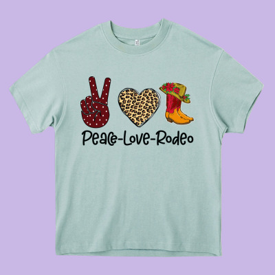 Peace Love Rodeo Heavy Core Tee Designed By Bettercallsaul