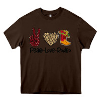 Chocolate Brown Peace Love Rodeo Heavy Core Tee - Bettercallsaul