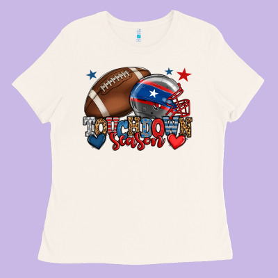 Touchdown Season American Football 4th Of July Ladies Tee Designed By Howdyjamesfarm