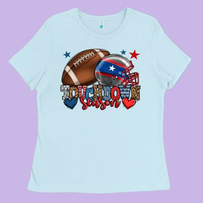 Touchdown Season American Football 4th Of July Ladies Tee Designed By Howdyjamesfarm