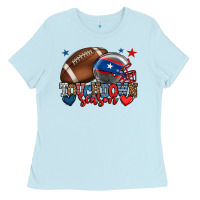Baby Blue Touchdown season American football 4th of july Ladies Tee - HowdyJamesFarm