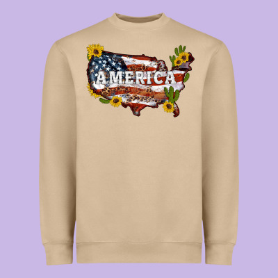 Usa Map Heavyweight Sweatshirt Designed By Artiststas