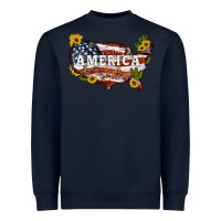Navy usa map Heavyweight Sweatshirt - Artiststas