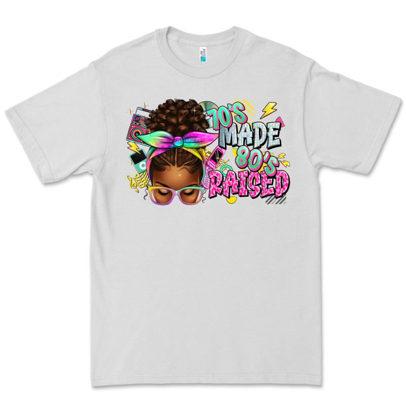 70's Made 80's Raised Afro Messy Bun Premium Tee by texasbilliewilder | Teevron