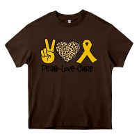 Chocolate Brown Peace Love Cure Heavy Core Tee - Bettercallsaul