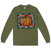 Army Green leopard pumpkin with serape background Long Sleeve Tee - RanaPortraitStore