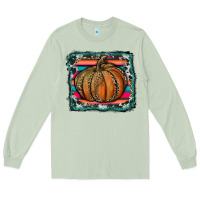 Matcha leopard pumpkin with serape background Long Sleeve Tee - RanaPortraitStore