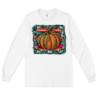 White leopard pumpkin with serape background Long Sleeve Tee - RanaPortraitStore