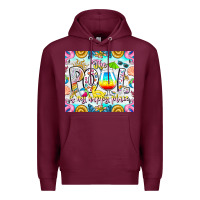 Burgundy The Pool Is My Happy Place Premium Hoodie - CowhideDigitalArt