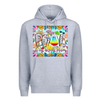 Heather Grey The Pool Is My Happy Place Premium Hoodie - CowhideDigitalArt