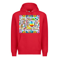 Red The Pool Is My Happy Place Premium Hoodie - CowhideDigitalArt