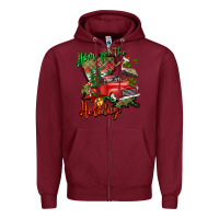 Burgundy home for the holidays louisiana Zipper Hoodie - BarkalooDesign