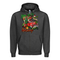 Charcoal Heather home for the holidays louisiana Zipper Hoodie - BarkalooDesign