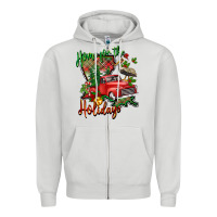 Dove Grey home for the holidays louisiana Zipper Hoodie - BarkalooDesign