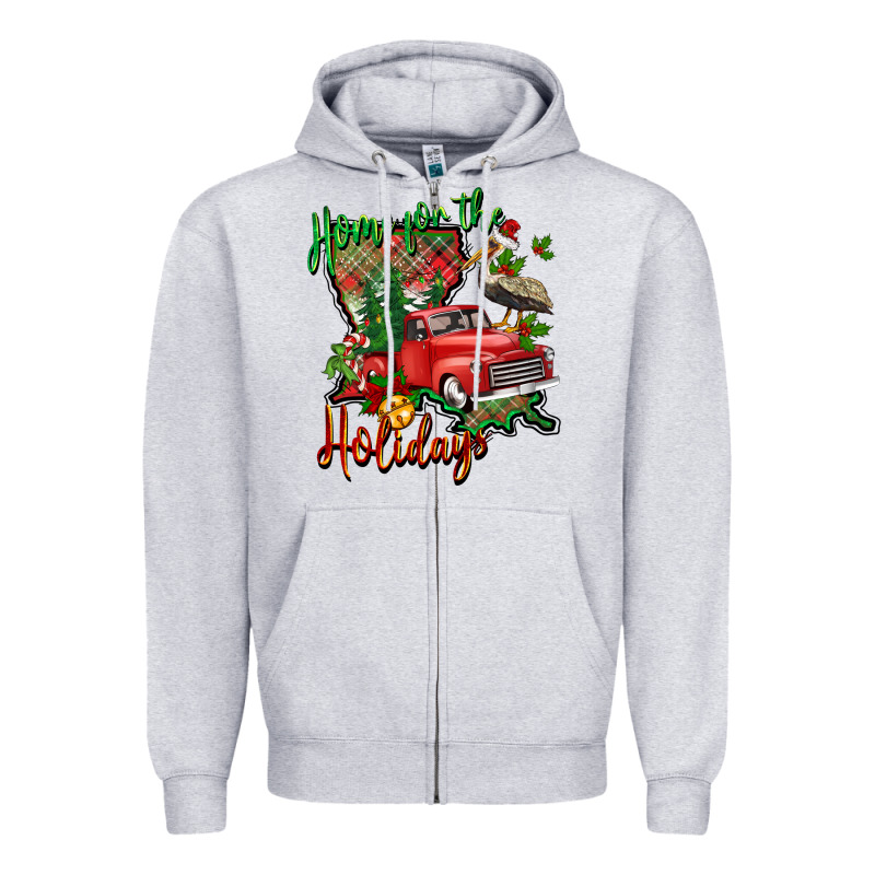 Home For The Holidays Louisiana Zipper Hoodie by BarkalooDesign | Teevron