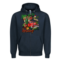 Navy home for the holidays louisiana Zipper Hoodie - BarkalooDesign