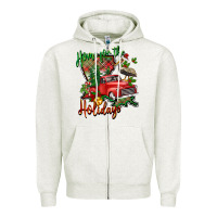 Oatmeal Heather home for the holidays louisiana Zipper Hoodie - BarkalooDesign