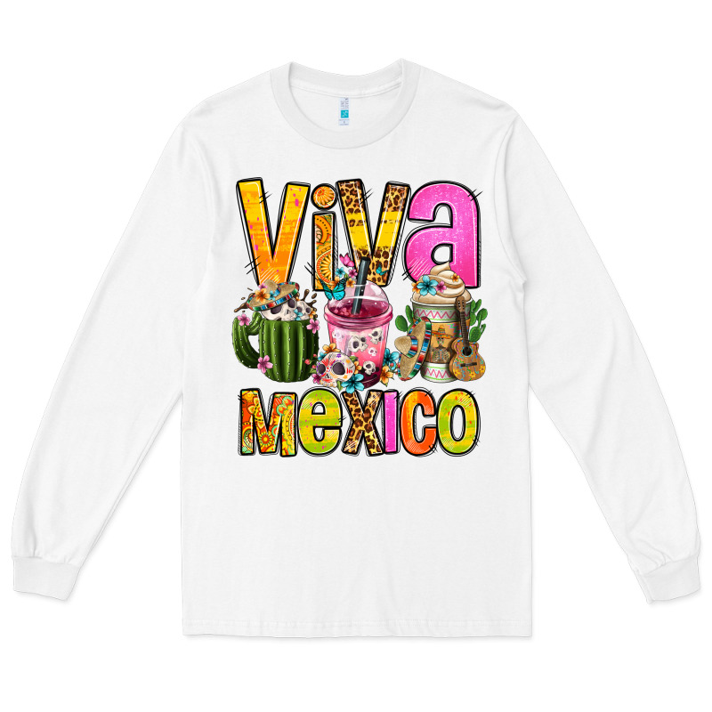 Viva Mexico Mexican Coffee Cups Long Sleeve Tee by FaDigitalArtStudio | Teevron