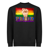 Black lgbtq  flag and hand pride Heavyweight Sweatshirt - Artiststas