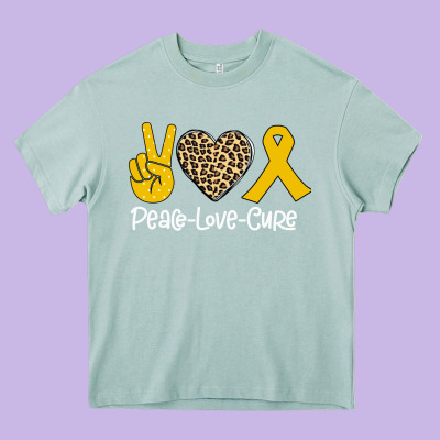 Peace Love Cure Heavy Core Tee Designed By Bettercallsaul