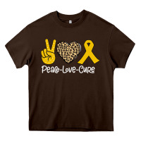 Chocolate Brown Peace Love Cure Heavy Core Tee - Bettercallsaul
