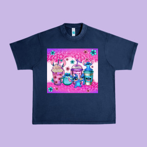 Stitch Coffee Cups Urban Heavy Tee Designed By Jasminsmagicworld