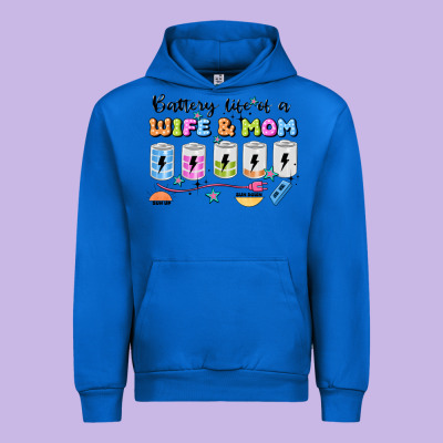 Battery Life Of A Wife & Mom Urban Hoodie Designed By Jahusdesignshop
